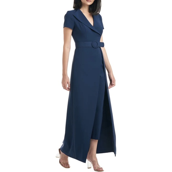 Kay Unger Deep Blue Jumpsuit / Walk-thru Dress - Picture 4 of 8